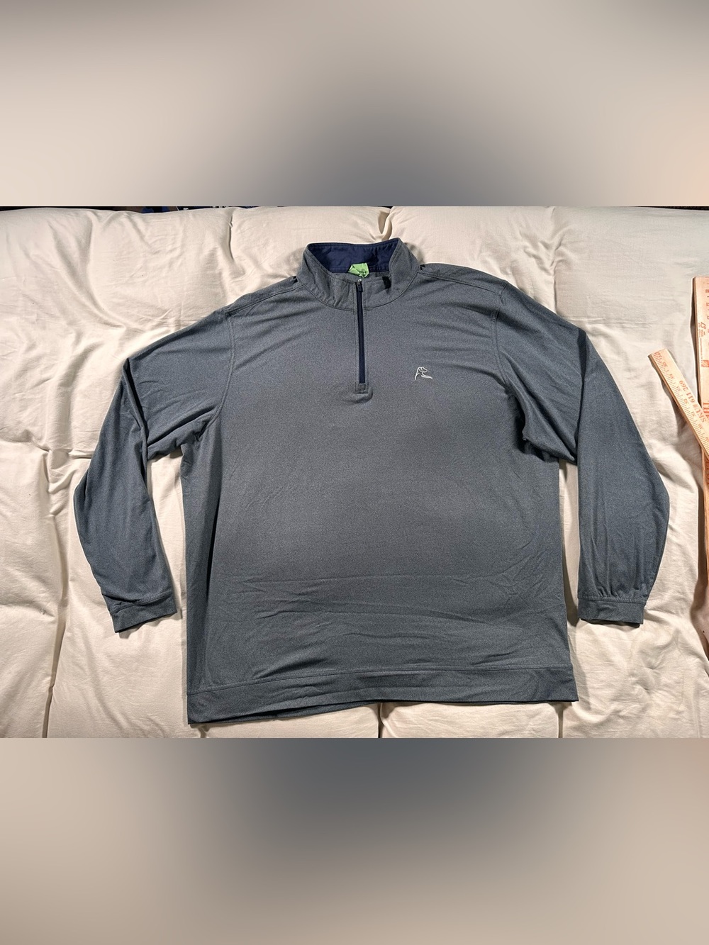 Rhoback 1/4 Zip Pullover Shirt Men's 3XL Gray Stretch Performance Golf Mock Neck